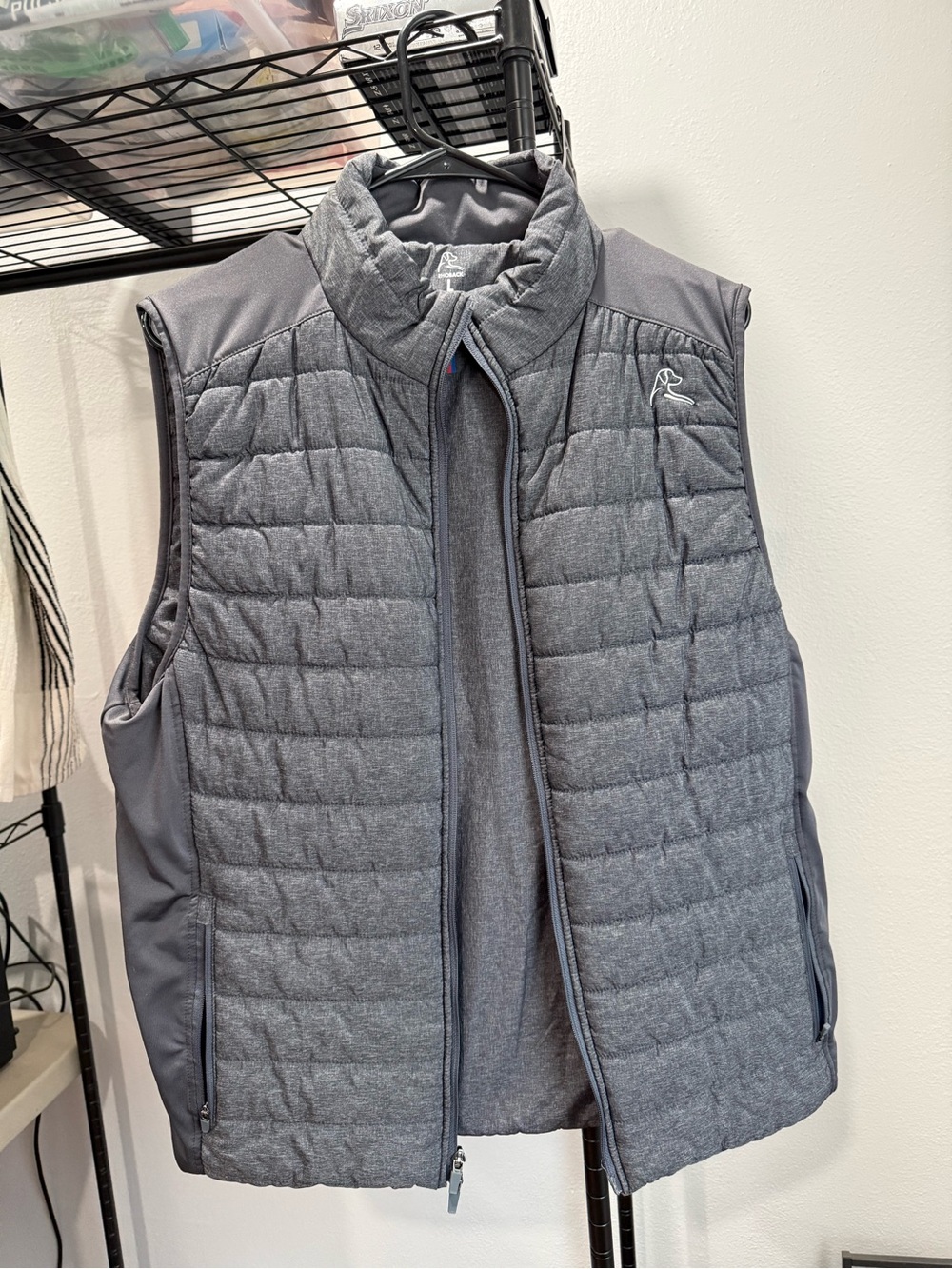 Rhoback Heather Gray Quilted Puffer Vest